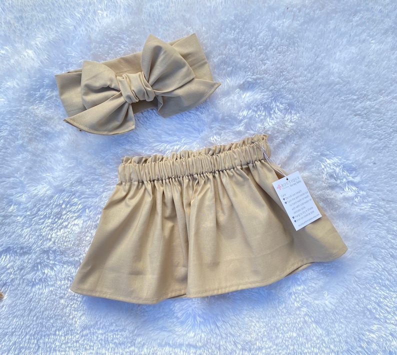 Khaki Baby Skirt Toddler Skirt Baby Girl Outfit Skirt Bow Etsy