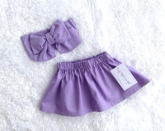 Purple skirt, Purple Headwrap, Baby Skirt, Toddler Skirt, Baby Girl Outfit, Skirt, Bow Headwrap, Sailor bow, Baby Headwrap, Big Bow