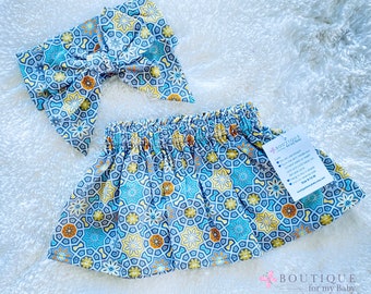 Baby Skirt, Toddler Skirt, Baby Girl Outfit, Skirt, Bow Headwrap, Baby Headwrap, Sailor bow, Headwrap, Big Bow, Girl Skirt, Handmade skirt