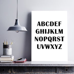 Alphabet Poster, ABC poster, Printable Alphabet, Alphabet Print, Alphabet Art, ABC Decor, Alphabet Letters, Kid Room Decor, Child Room Print