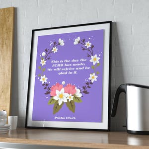 Christian Decor, Psalm Printable, Bible Quote Print, Christian Wall Art, Dorm Room Decor, Wall Art, Wall Art Print, Bible Verse Print, Psalm