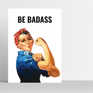 Dorm Decor, Dorm Room Decor, College Dorm Girl, Be Badass Poster, Dorm Decor for Girls, Dorm Room Sign, Strong Women Print, You Can Do It