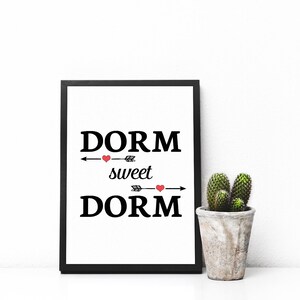 Dorm Decor, Dorm Room Decor, College Dorm Girl, Dorm Decor Wall, Dorm Decor for Girls, Dorm Room Sign, Dorm Sweet Dorm Print, Dorm Room Art image 2