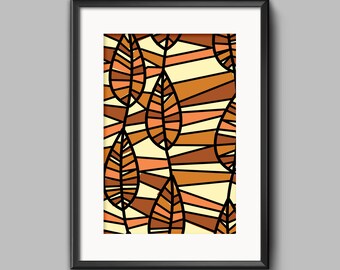 Fall Door, Fall Leaf Pattern, Fall Leaf Print, Fall Decor, Autumn Wall Art, Thanksgiving Decor, Thanksgiving Decor, Fall Printable Wall Art