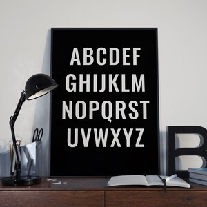 Alphabet Poster, ABC Print, Printable Alphabet, Alphabet Print, Alphabet Art, ABC Decor, Alphabet Letters, Kid Room Decor, Office Print Art