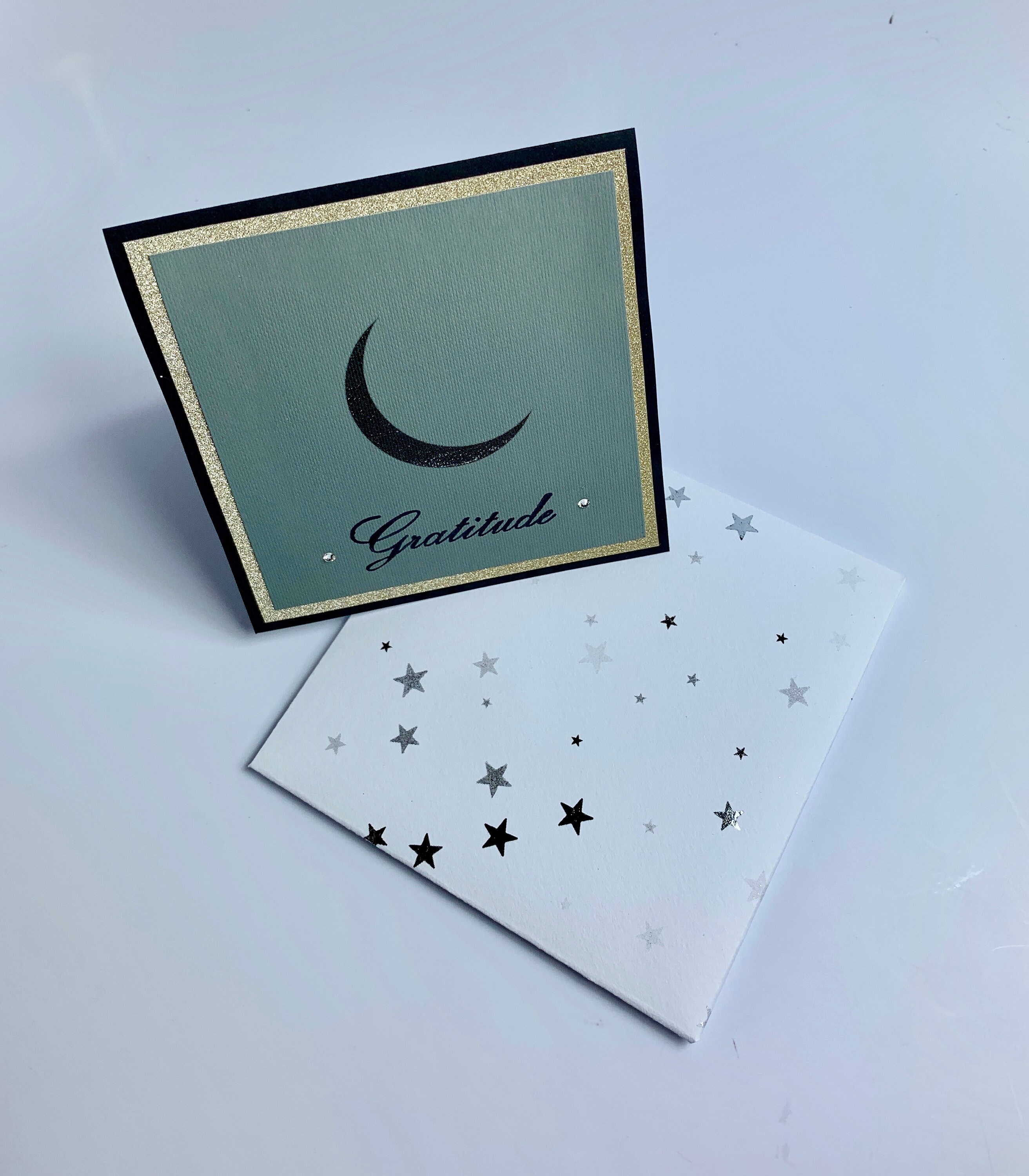 Moon and Stars Themed Greeting Card // Gratitude or Happy Birthday - Etsy
