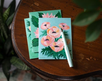 Darling Blossoms Card Set | Floral Notecards | Pastel Flower Greeting Cards | Pretty Greeting Cards