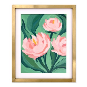 Pink Peony Print | Peonies Fine Art | Peony Nursery Art | Vibrant Peony Painting