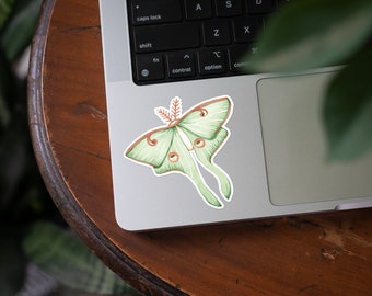 Luna Moth Sticker | Waterproof Vinyl Decal | Luna Moth Art | Laptop Sticker | Luna Moth Illustration | Water Bottle Sticker