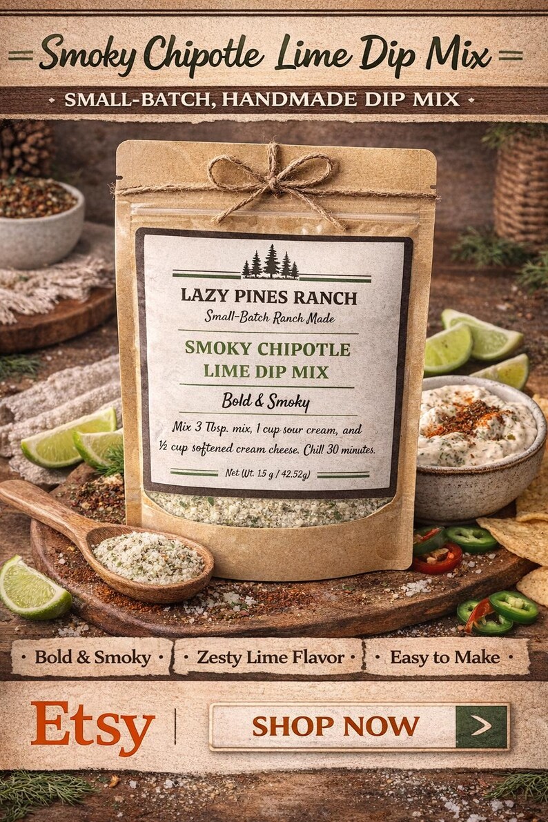 Farmhouse Dip Mix, Small-batch Seasoning, Lazy Pines Ranch - Etsy
