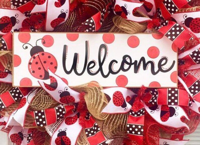 Spring Wreath Deco Mesh Everyday Wreath Summer Wreath Ladybug Deco Mesh Wreath Deco Mesh Wreath for your front door Ladybug Wreath
