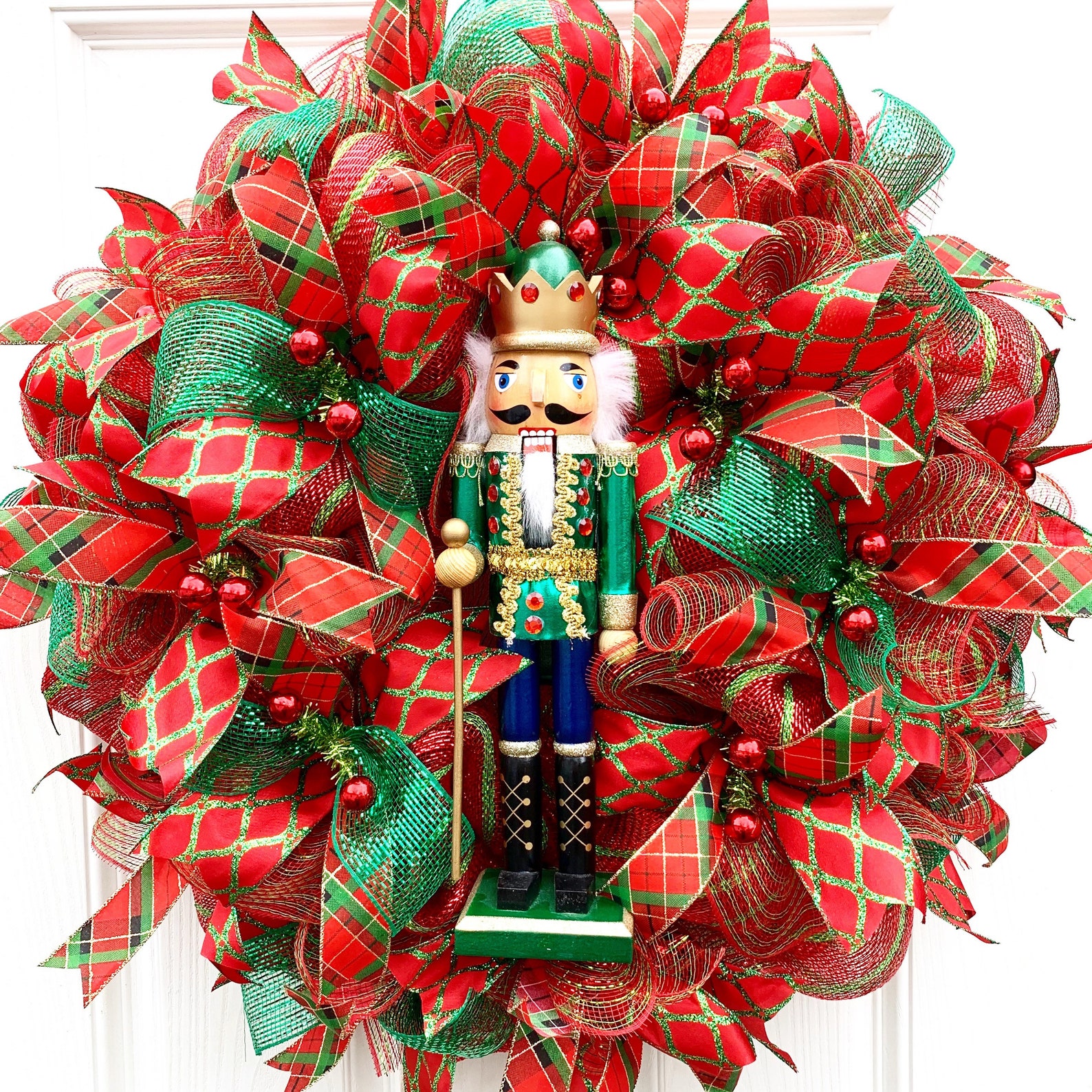 Nutcracker Wreath Deco Mesh Nutcracker Wreath Christmas Etsy