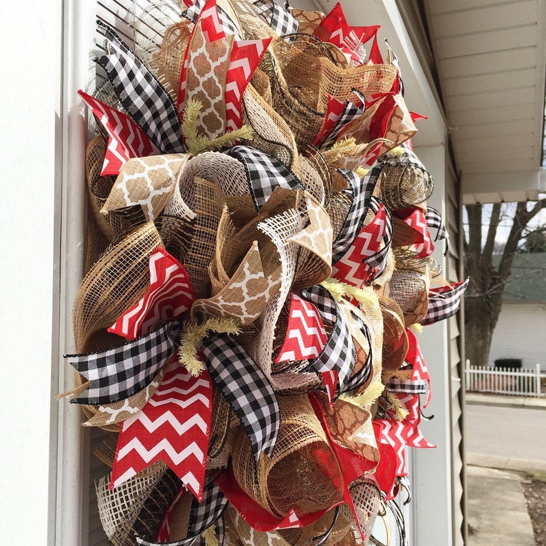 Cross Wreath Burlap Wreath Easter Deco Mesh Wreath Burlap Coss Wreath Everyday Wreath Easter Wreath Deco Mesh Wreath