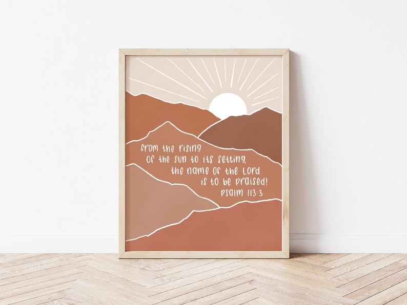 Printable Christian Wall Art Psalm 1133 Sunrise Landscape Bible Verse