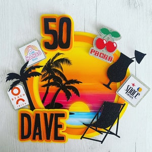Ibiza inspired cake topper