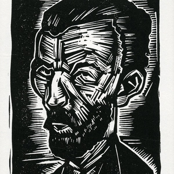 Vincent Van Gogh Linocut Portrait by Sean Eaby