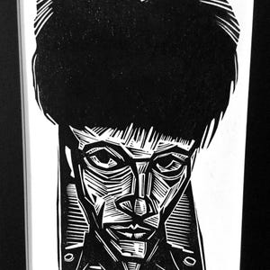 Prince Linocut print by Sean Eaby