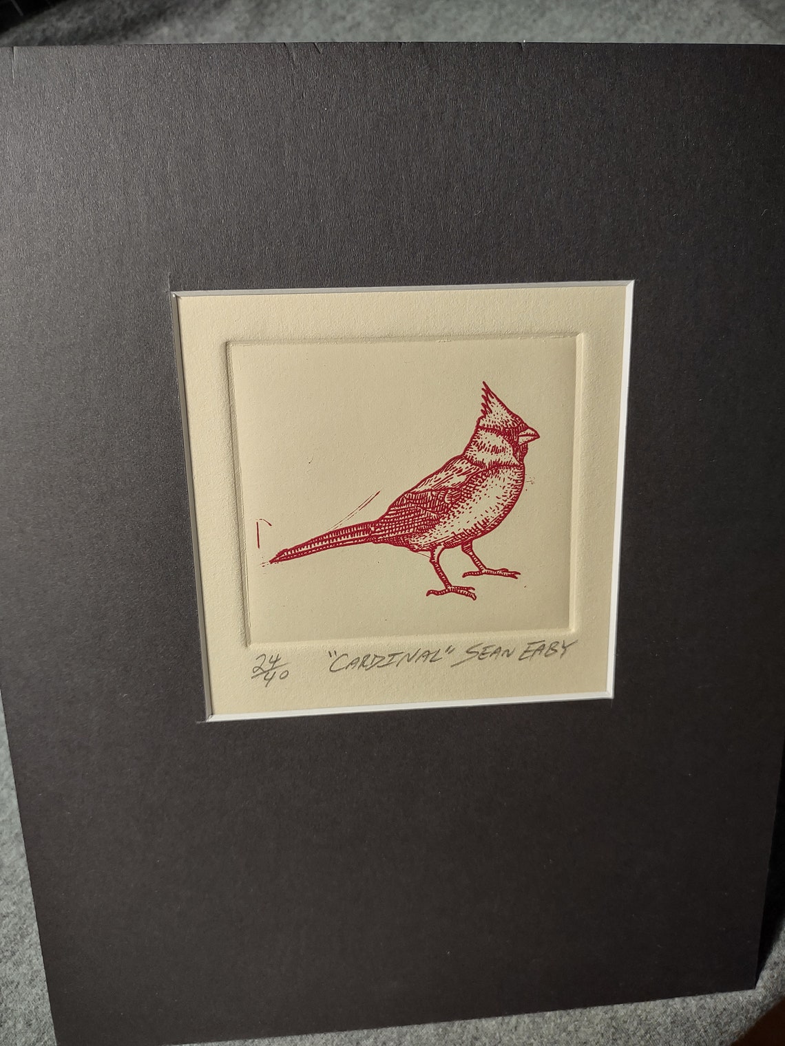 Cardinal Etching by Sean Eaby - Etsy