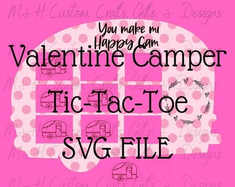 Happy Camper Tic-Tac-Toe SVG FILE