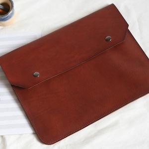 Carpeta de cuero hecha a mano, Carpeta Carta/A4/A3, Portadocumentos de cuero, Carpeta de cuero personalizada, Bolsa para documentos, Funda de cuero para MacBook