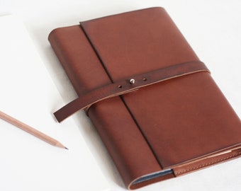 Handmade Crazy Horse Leather Book Cover: Personalized A4/A5 Journal