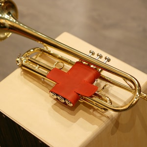Personalized Leather Trumpet Valve Guard: Crazy Horse Leather