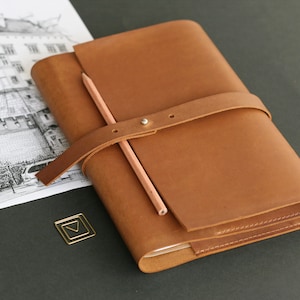 Personalized Crazy Horse Leather Book Cover: Refillable A5 A4 Notebook
