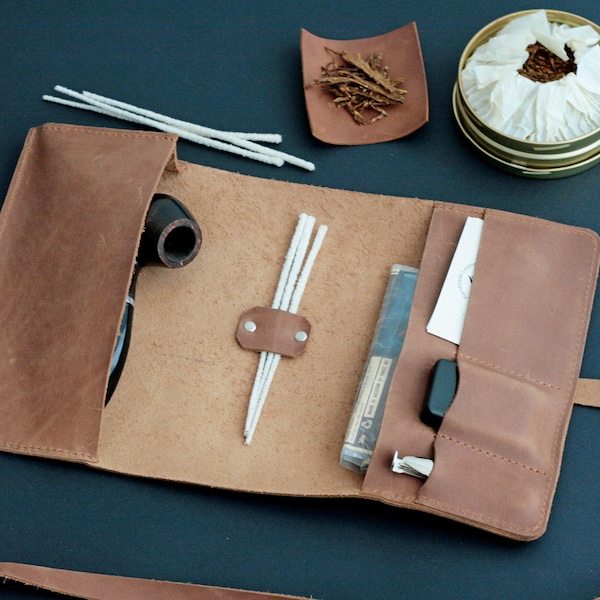 Leather Pipe Roll Case Etsy