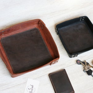 Leather Valet Tray  Personalized Leather Tray  Leather Anniversary Gift  Fathers Day Gift  Gift for Her