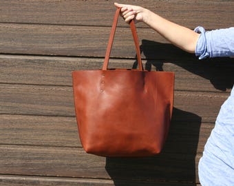 バッグ Designed leather tote bag Genuine Leather Tote Bag: Minimalist Shopper Bag Gift - Etsy