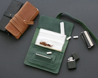 Leather Tobacco Roll  Personalized Tobacco Roll  Leather Tobacco Pouch  Tobacco Pouch Handmade Tobacco Pouch Leather Best Man Gift