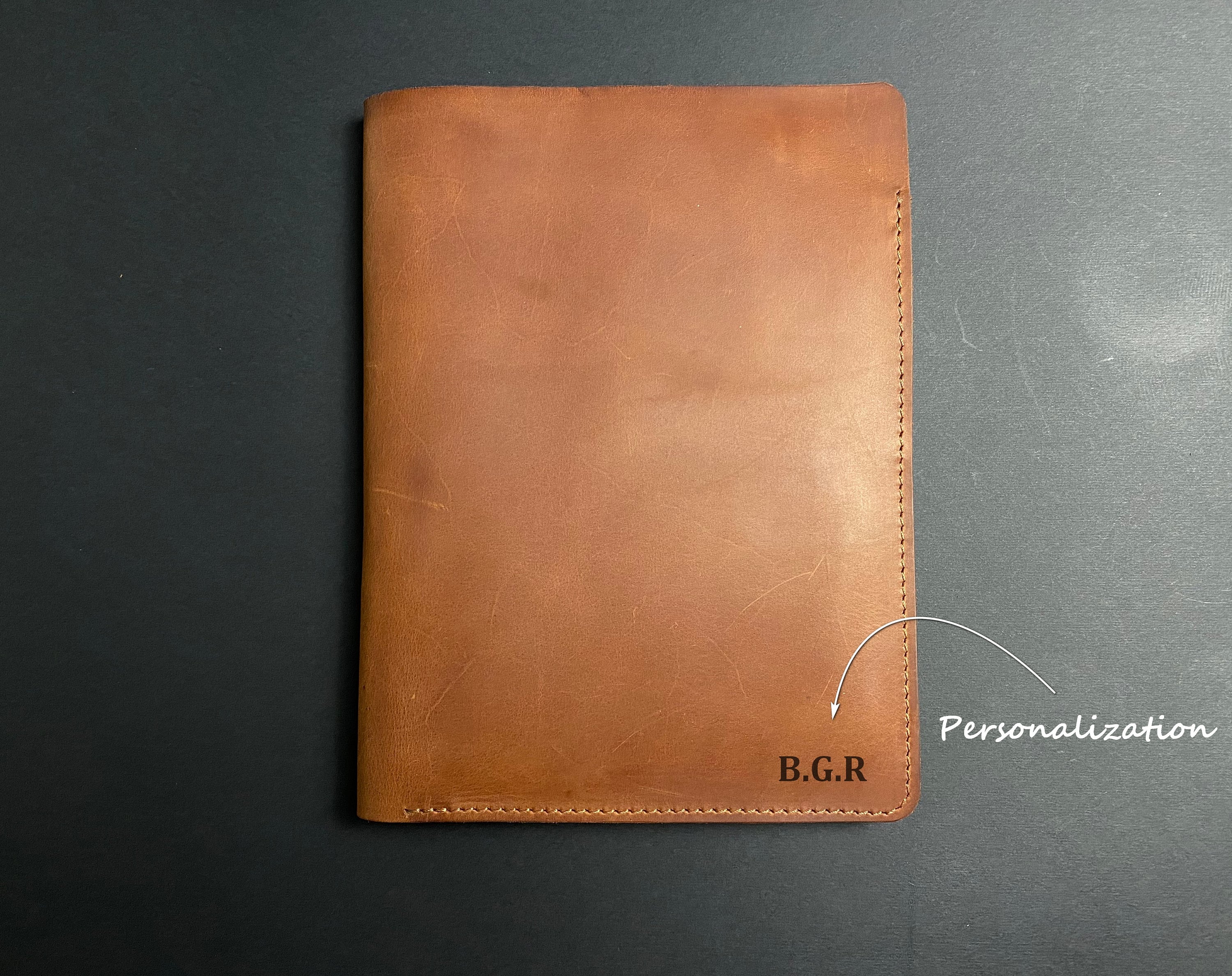 Real Leather Portfolio Case A4 Document Holder Organiser Folio Bag - View #7