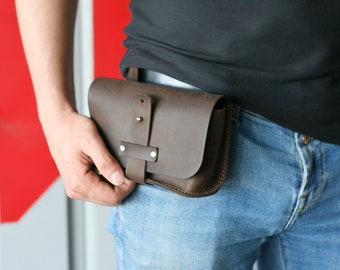 Fanny Pack  Leather Belt Bag  Leather Personalized Case  Waist Bag  Hip Bag  Leather  bag  Travel Pocket Belt