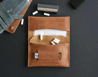 Handgemachte Crazy Horse Leder Tabakbeutel, personalisierte Drehtasche