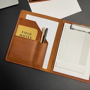 Porte-documents en cuir pour presse-papiers, fait main, portefeuille en cuir, porte-bloc-notes personnalisé, dossier A5, sac à lettres A4 pour documents, porte-documents