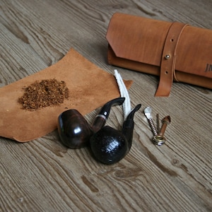 Pipe Case  Leather Pipe Pouch  Personalized  Leather Tobacco Case  Leather Pipe Roll  Leather Pipe Bag  Leather Pipe Holder