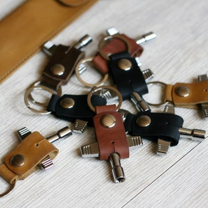 Leather Drum Key Holder: Personalized Musician Gift
