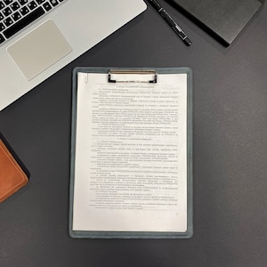 Porte-documents en cuir à clip fait main Porte-documents fin personnalisé Porte-bloc-notes A5/A4/Lettre Porte-documents Étui cadeau