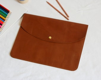 Spersonalizowana skórzana teczka na dokumenty: ręcznie robiona skóra Crazy Horse A5/A4/A3