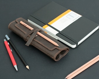 Leather pencil case  Leather pencil roll  Tool bag roll  Pencil organizer  Tool organizer roll  Pencil wrap Makeup bag   Leather Artist Roll