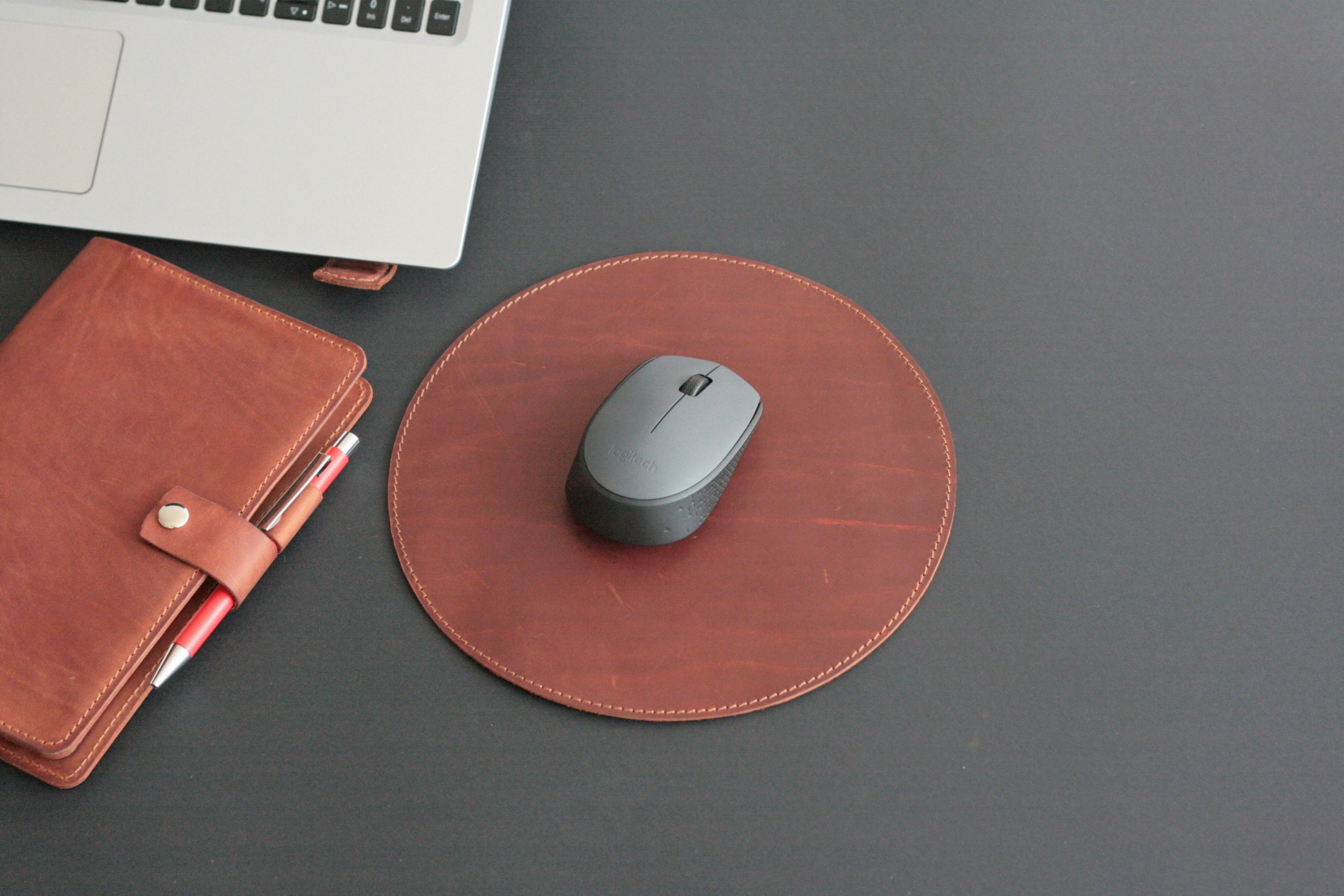 Personalized Round Mouse Pads Leather Mouse Pad Circle Mouse Etsy UK