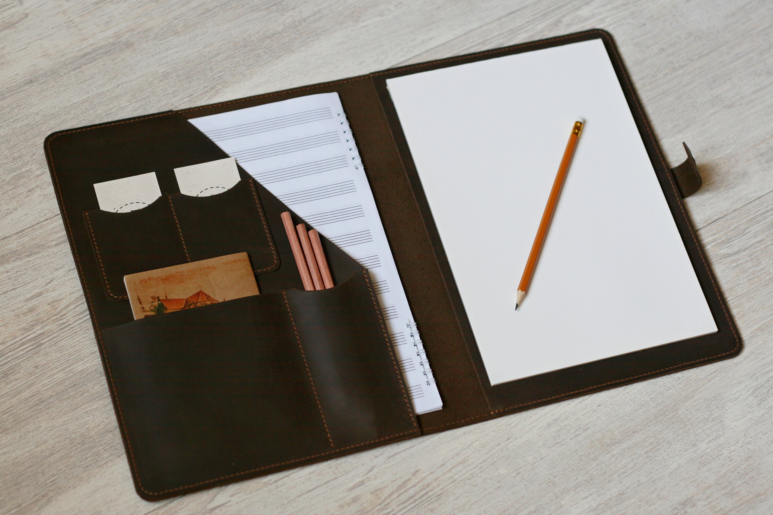 Leather Folder Personalized Portfolio A4 Leather Document Etsy