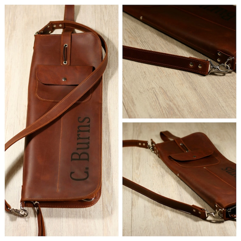 Drum Stick Bag Drumstick Bag With Zip Personalized Leather Etsy