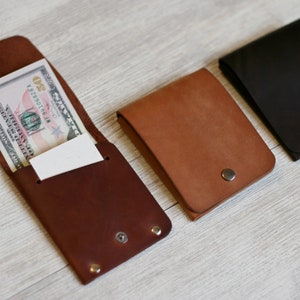 Billetera minimalista de cuero Billetera personalizada Billetera de cuero Billetera delgada para hombre