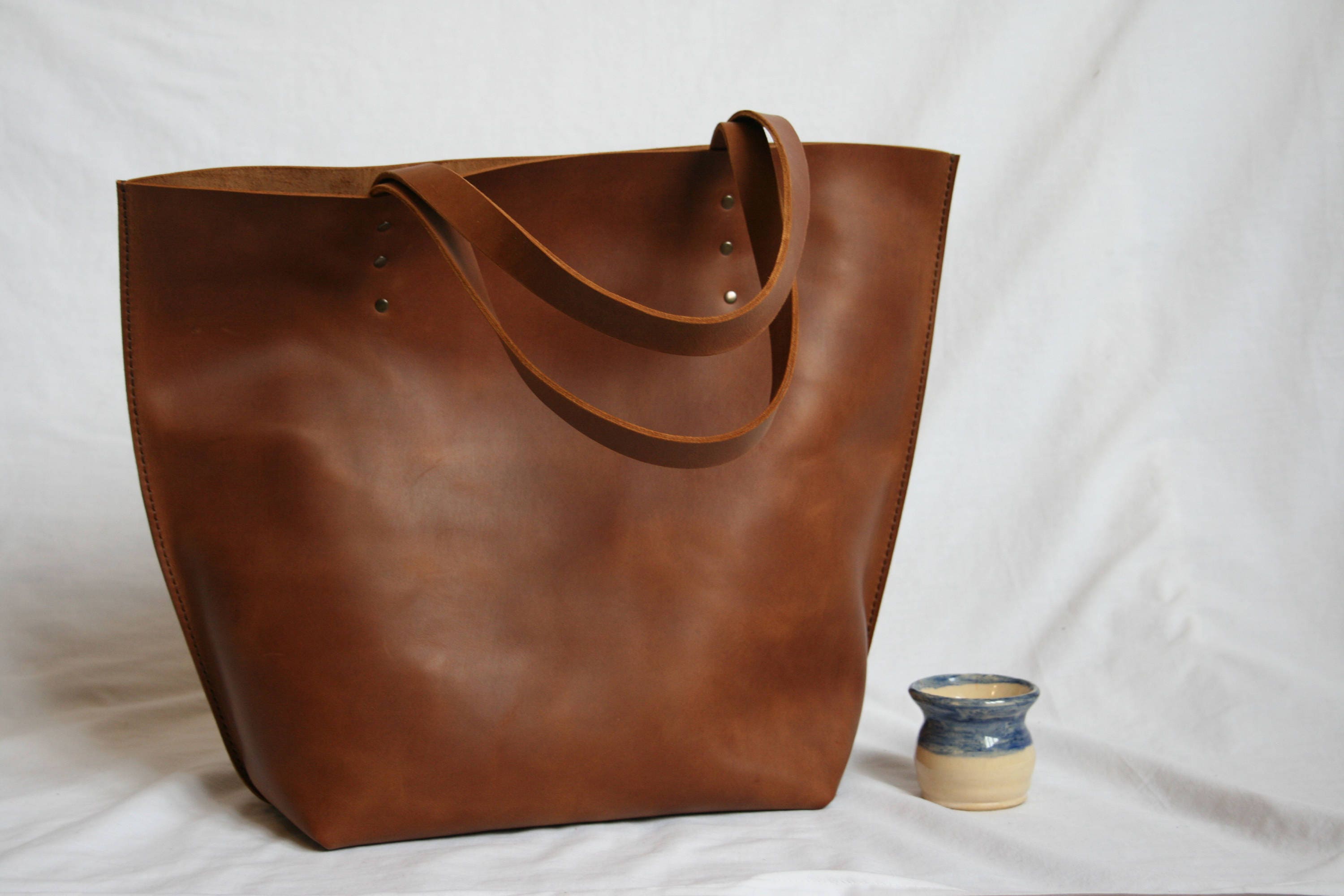 Leather shopper bag main image 1