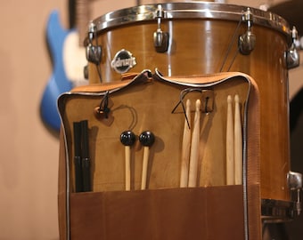 Personalized Leather Drumstick Bag: Zippered Drum Stick Holder