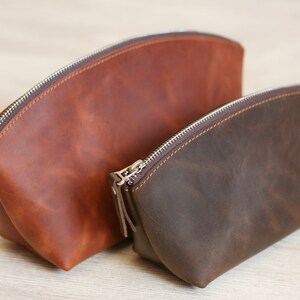 Personalisierte Leder Make-up Tasche: Reise-Kosmetik-Organizer