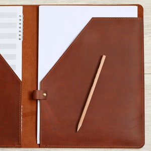 Leather folder Handmade leather portfolio Personalized holder A5/A4/ Letter size  Bag for documents Folder case Paper organizer