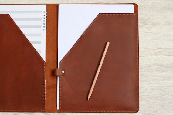 Handmade Crazy Horse Leather Folder: Personalized A5/A4/Letter Portfolio
