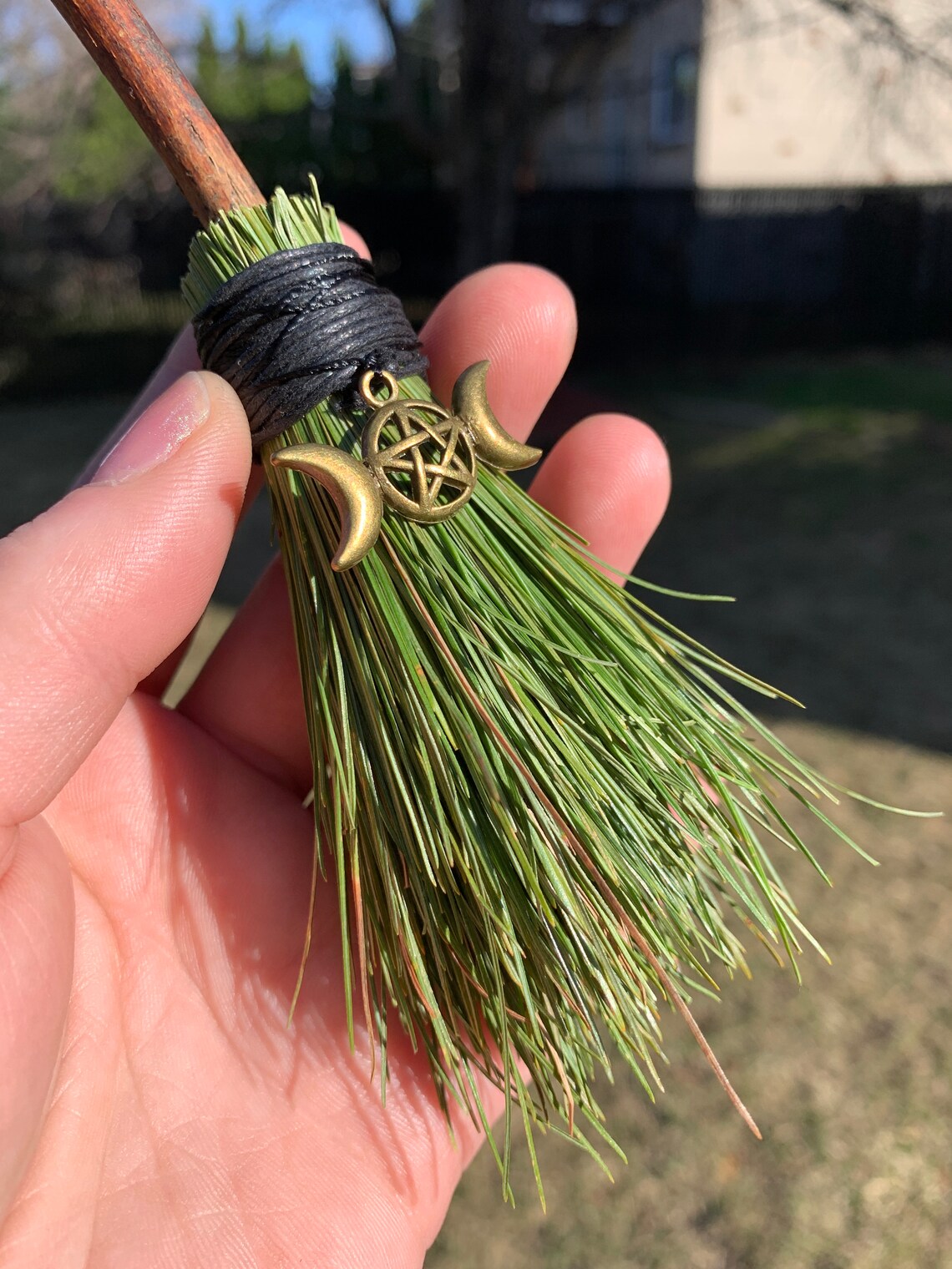 Mini Pine Needles Broomstick Besom Wiccan Pagan or Witch Etsy